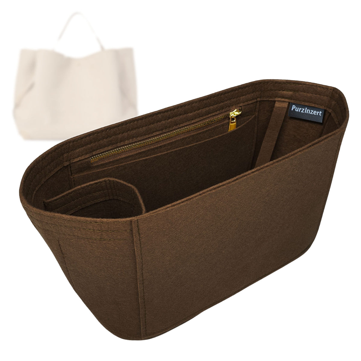 Bag Insert for (Chloe, Large Clover Double Carry Bag) Organizer Tote Purse Organiser Liner Shaper [Premium Felt Material]