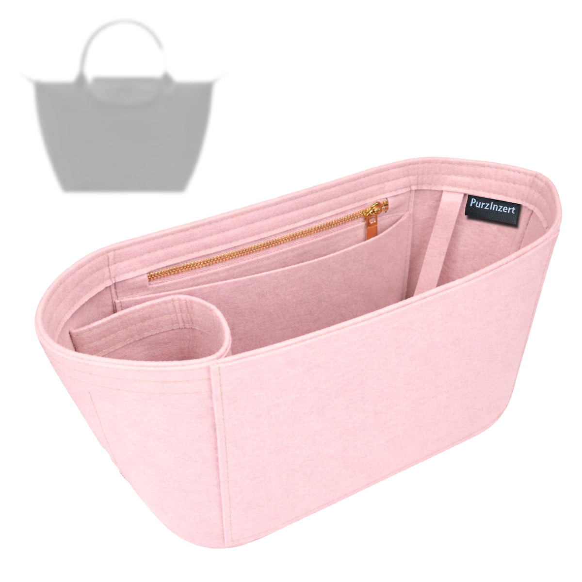 Bag Insert for (Longchamp, Le Pliage One S Handbag) Organizer Tote Purse Organiser Liner Shaper [Premium Felt Material]