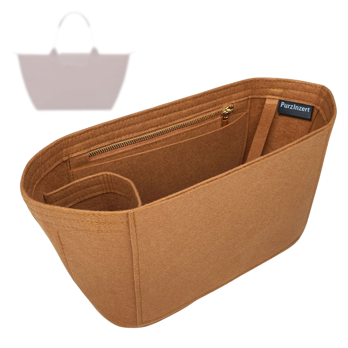 Bag Insert for (Longchamp, Le Pliage One L Handbag) Organizer Tote Purse Organiser Liner Shaper [Premium Felt Material]