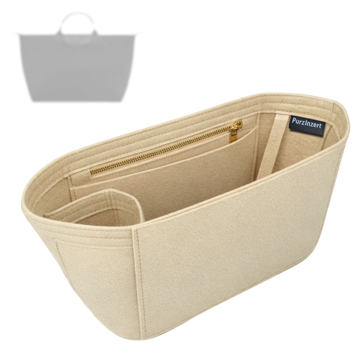 Bag Insert for (Longchamp, Le Pliage One L Travel bag) Organizer Tote Purse Organiser Liner Shaper [Premium Felt Material]