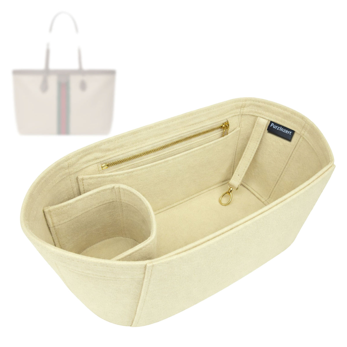 Bag Insert for (Gucci, Ophidia Large Tote Bag 631685) Organizer Tote Purse Organiser Liner Shaper [Premium Felt Material]