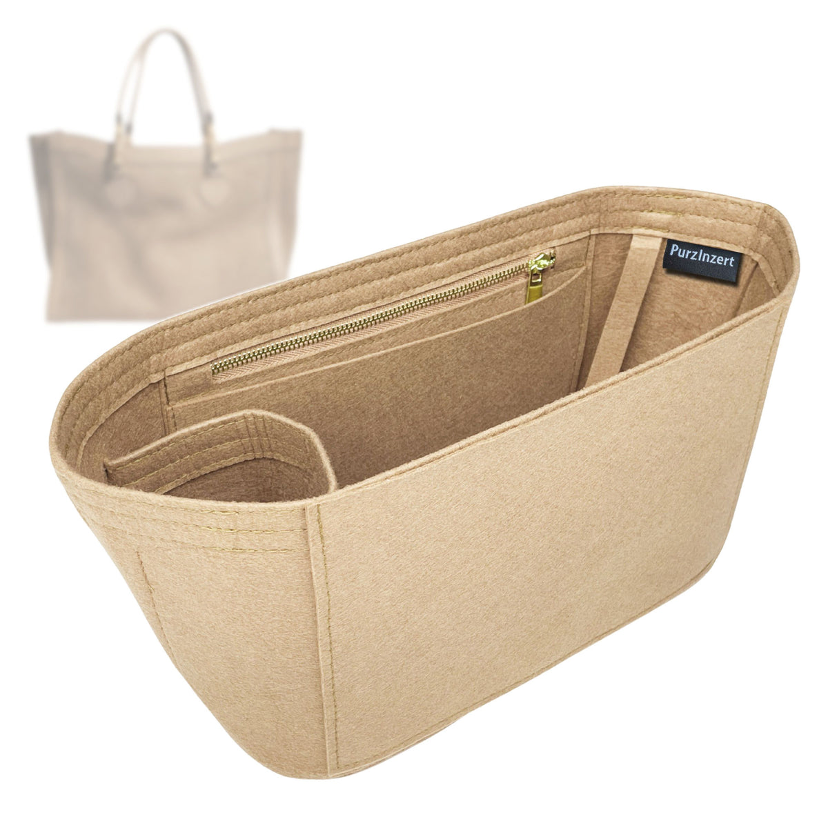 Bag Insert for (Gucci, Bamboo Tote Large Bag) Organizer Tote Purse Organiser Liner Shaper [Premium Felt Material]
