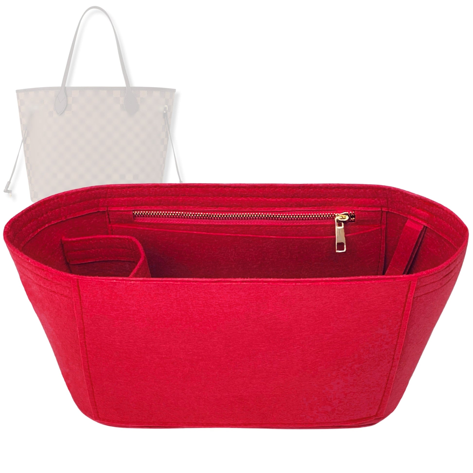 Bag Insert for (LV, Neverfull MM) Organizer Tote Purse Organiser Liner Shaper [Premium Felt Material]