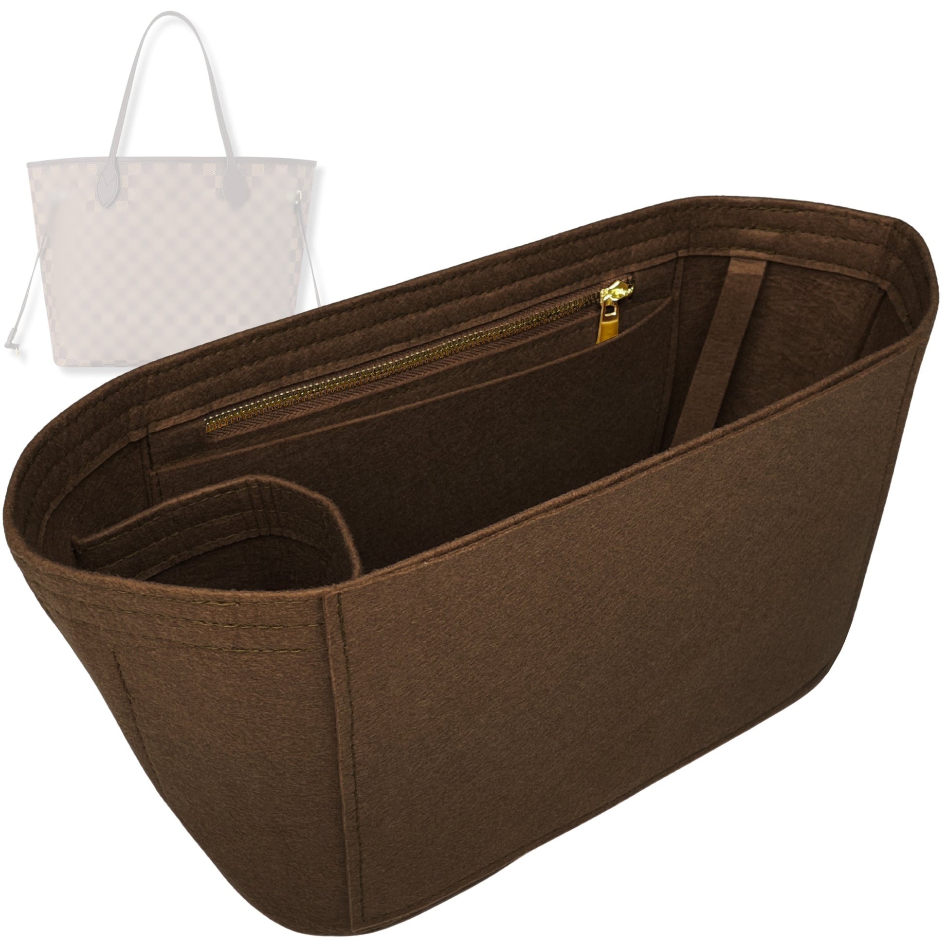 Bag Insert for (LV, Neverfull PM) Organizer Tote Purse Organiser Liner Shaper [Premium Felt Material]