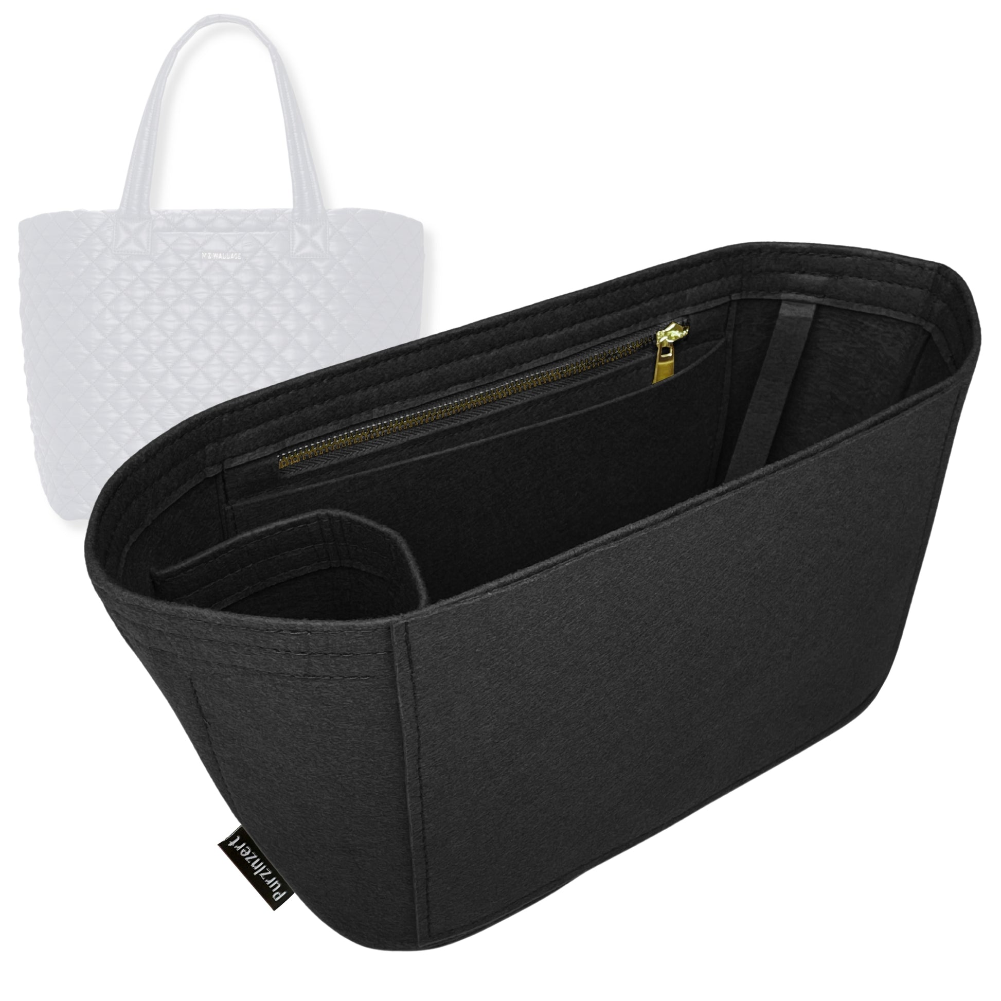Bag Insert for (MZ Wallace, Medium Metro Tote) Organizer Tote Purse Organiser Liner Shaper [Premium Felt Material]