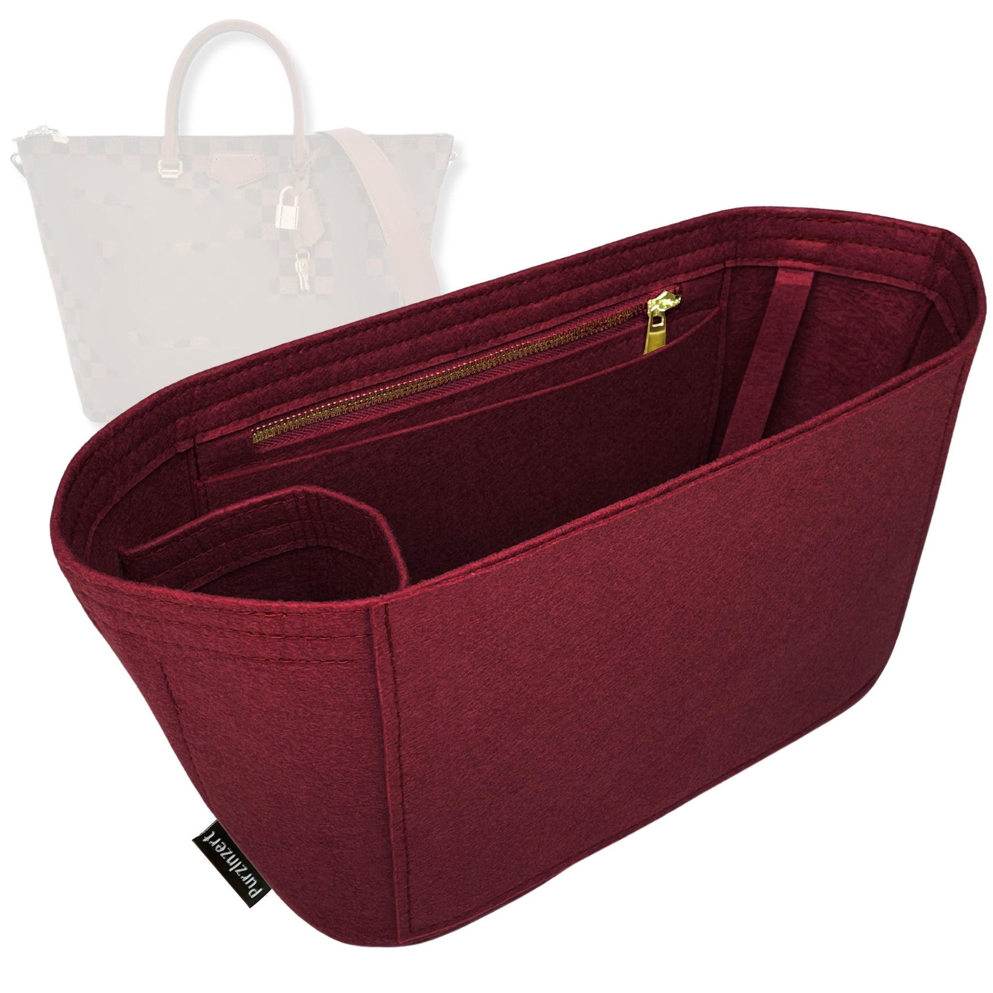 Bag Insert for (LV, Belmont MM (Medium)) Organizer Tote Purse Organiser Liner Shaper [Premium Felt Material]