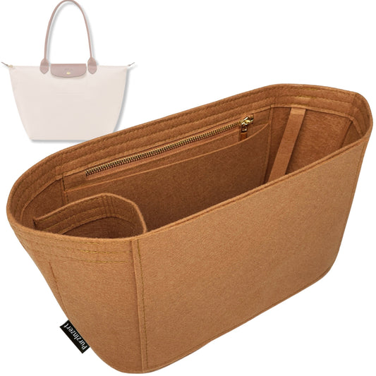 Bag Insert for (Longchamp, Le Pliage Original M Tote) Organizer Tote Purse Organiser Liner Shaper [Premium Felt Material]