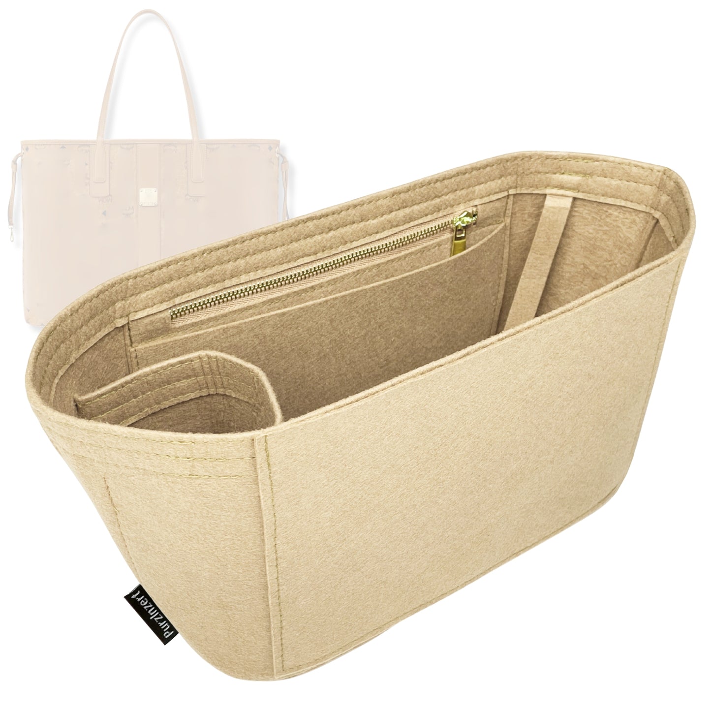Bag Insert for (MCM, Reversible Liz Medium) Organizer Tote Purse Organiser Liner Shaper [Premium Felt Material]