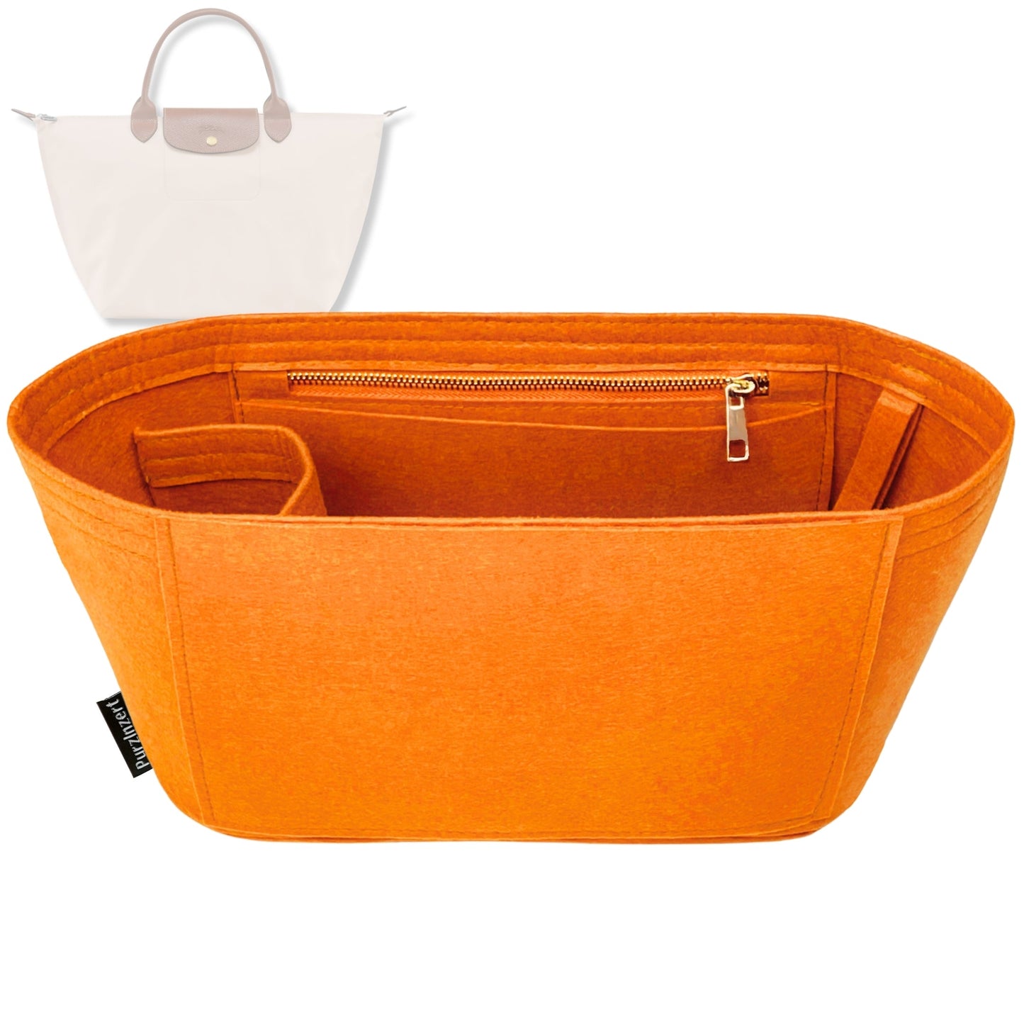 Bag Insert for (Longchamp, Le Pliage Original S Handbag) Organizer Tote Purse Organiser Liner Shaper [Premium Felt Material]