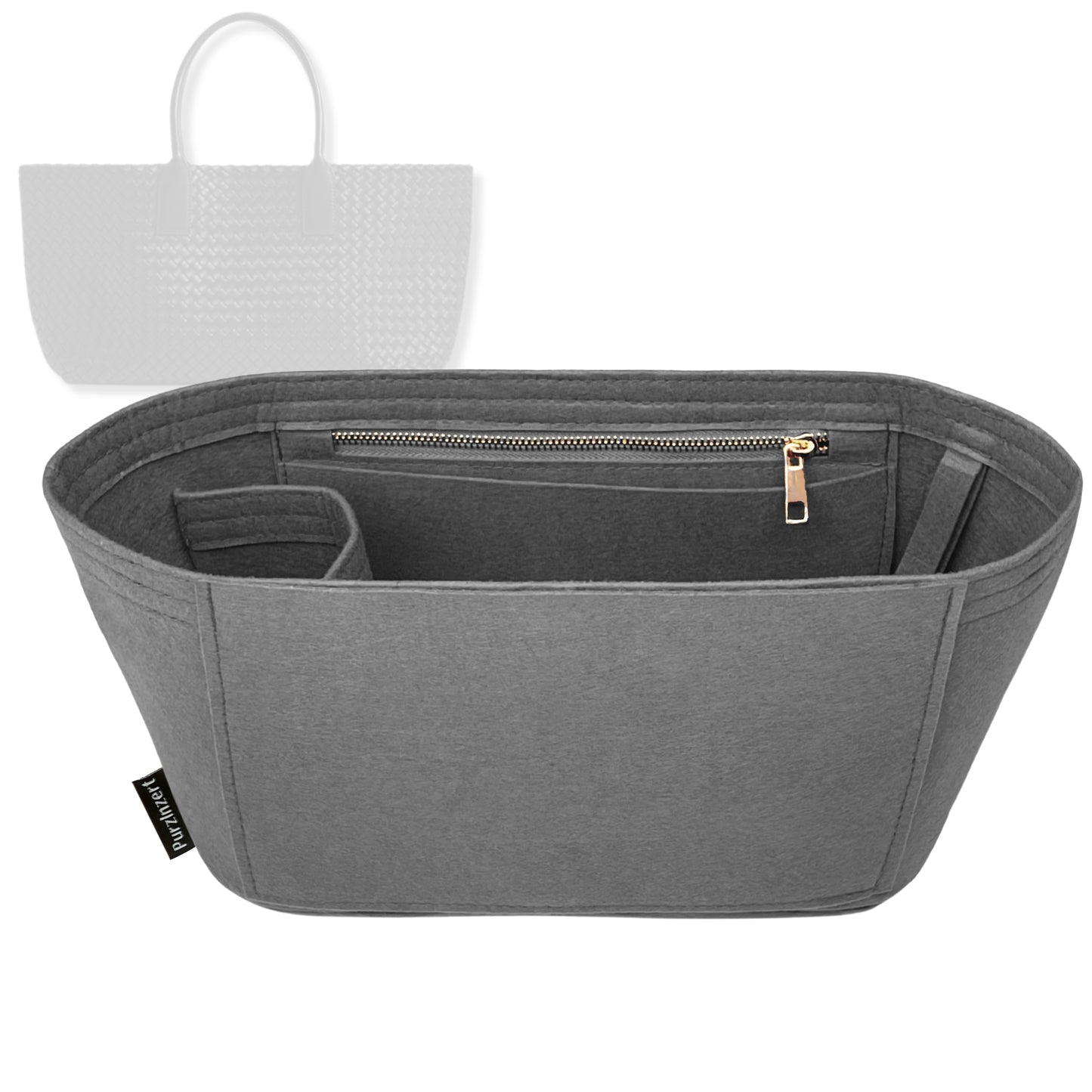Bag Insert for (Bottega Veneta, Mini Cabat) Organizer Tote Purse Organiser Liner Shaper [Premium Felt Material]