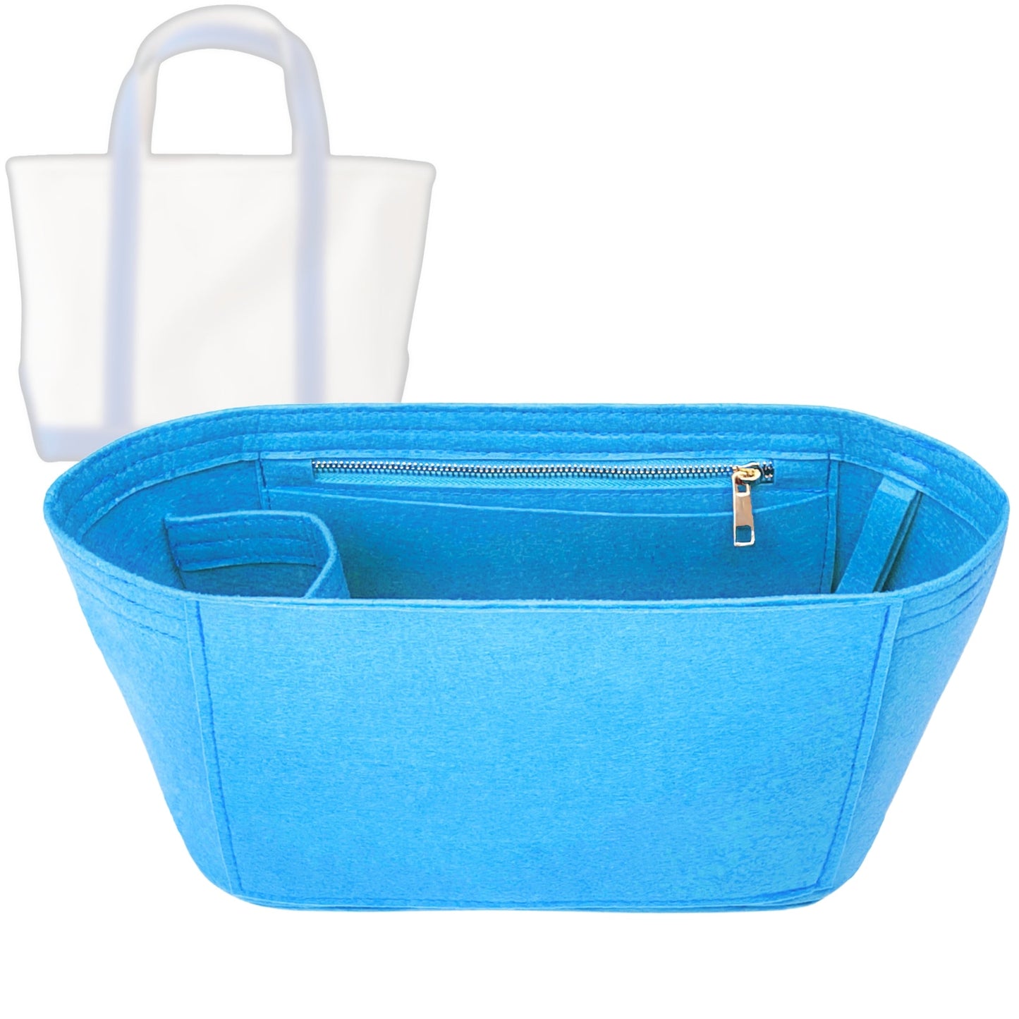 Bag Insert for (L.L.Bean, Boat and Tote - Large) Organizer Tote Purse Organiser Liner Shaper [Premium Felt Material]