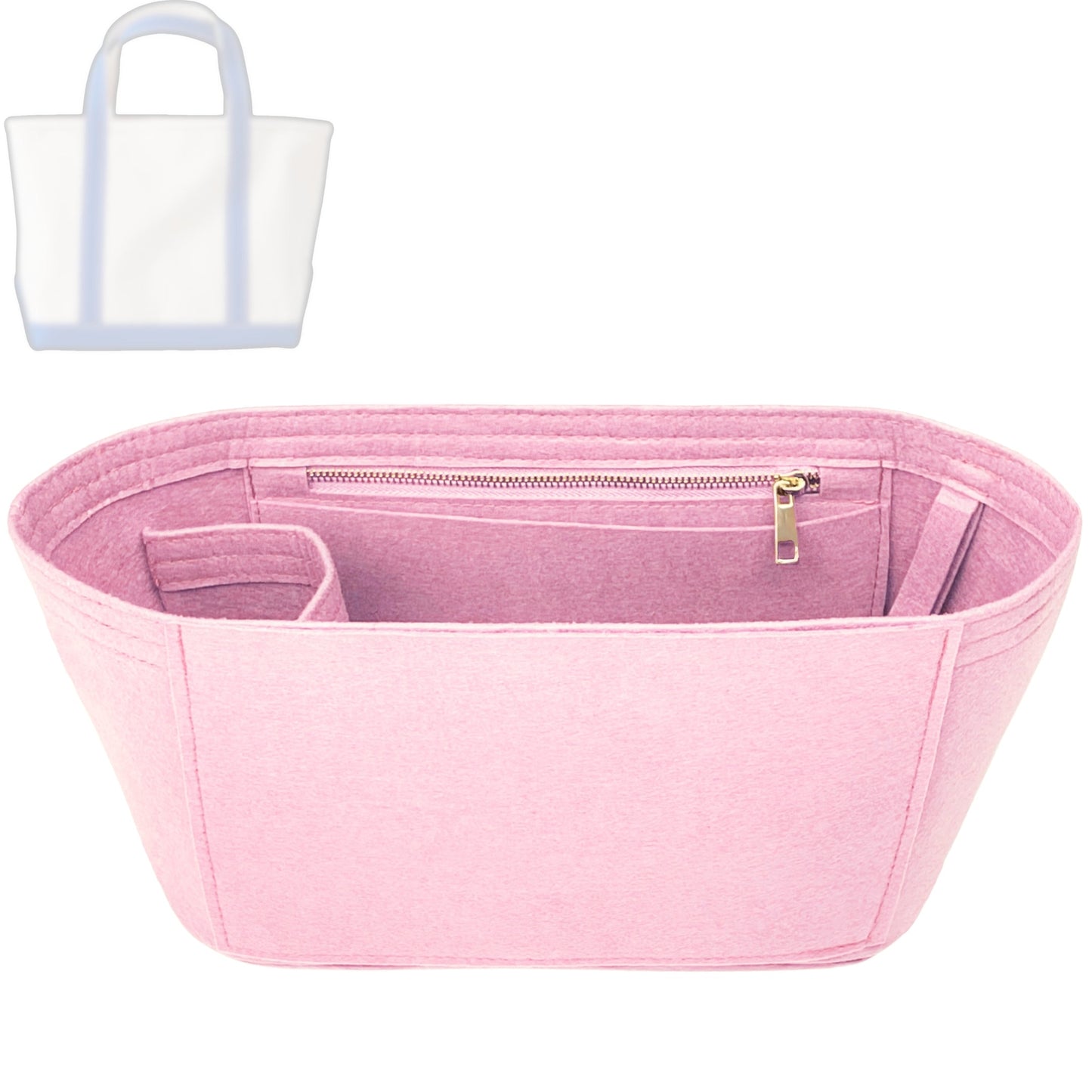 Bag Insert for (L.L.Bean, Boat and Tote - Small) Organizer Tote Purse Organiser Liner Shaper [Premium Felt Material]
