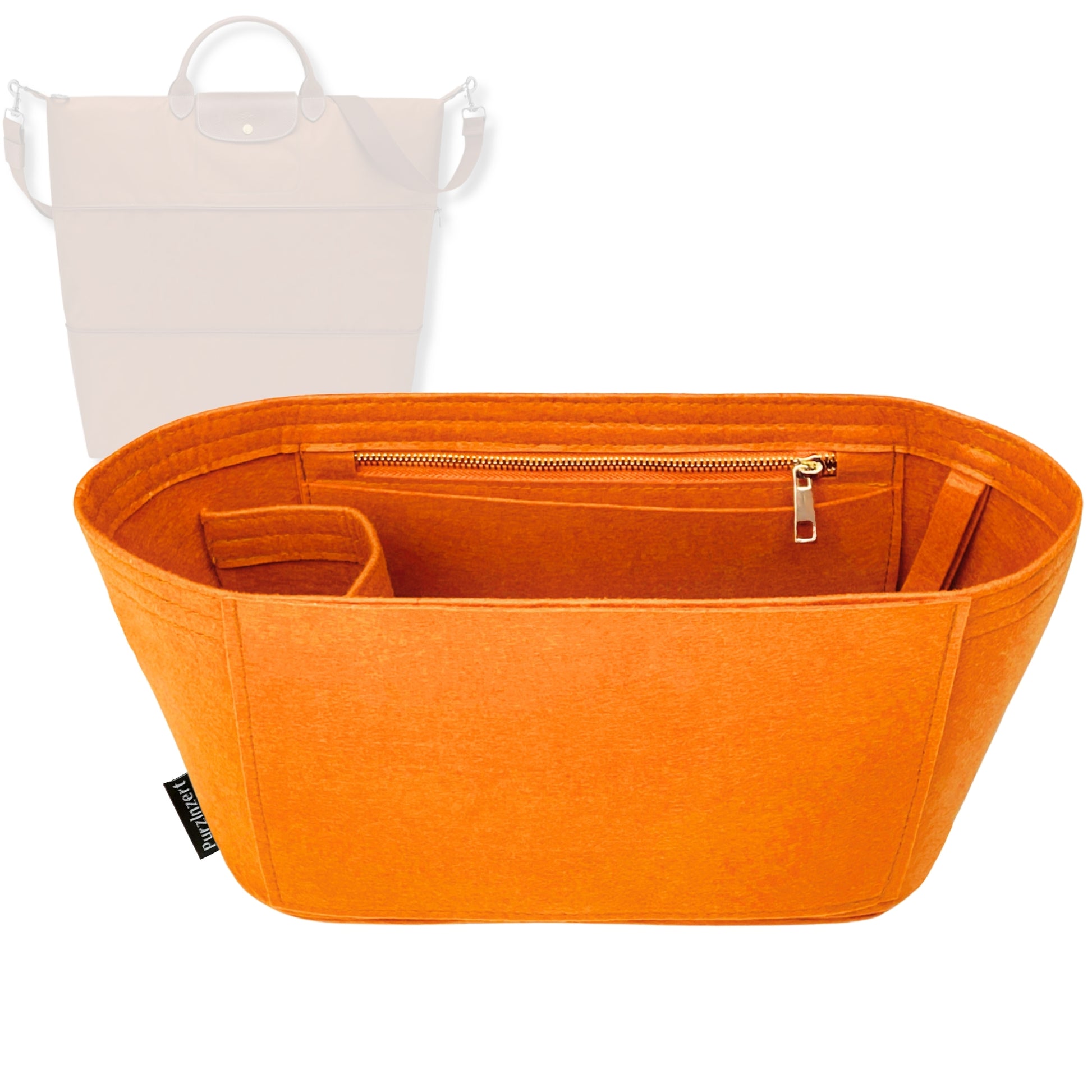 Bag Insert for (Longchamp, Le Pliage Original Expandable Travel Bag) Organizer Tote Purse Organiser Liner Shaper [Premium Felt Material]