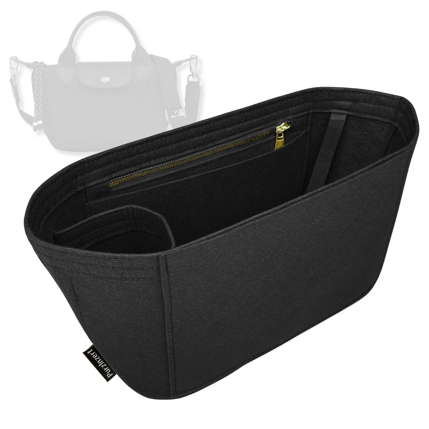 Bag Insert for (Longchamp, Le Pliage Energy XS Handbag) Organizer Tote Purse Organiser Liner Shaper [Premium Felt Material]