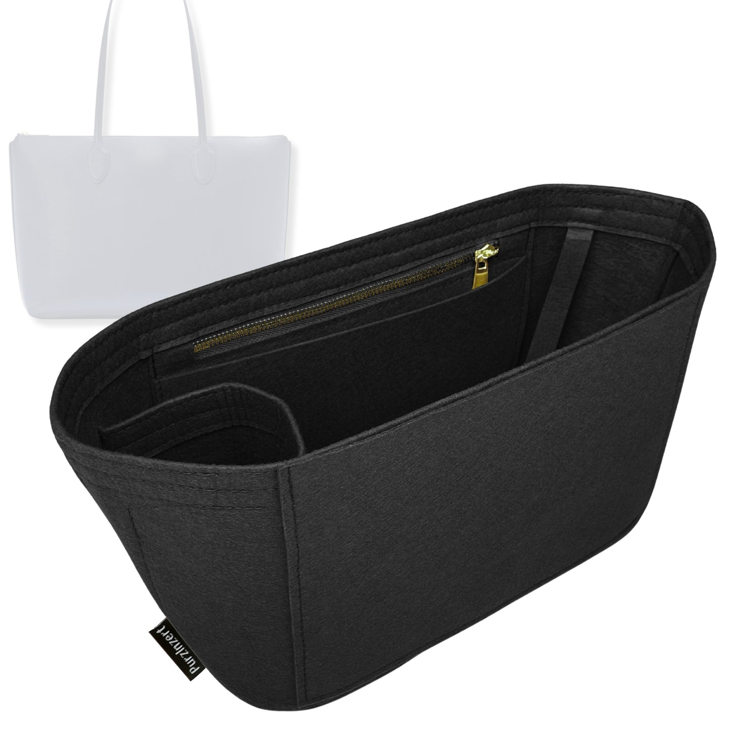 Bag Insert for (Kate Spade, Bleecker Large Zip-top Tote) Organizer Tote Purse Organiser Liner Shaper [Premium Felt Material]