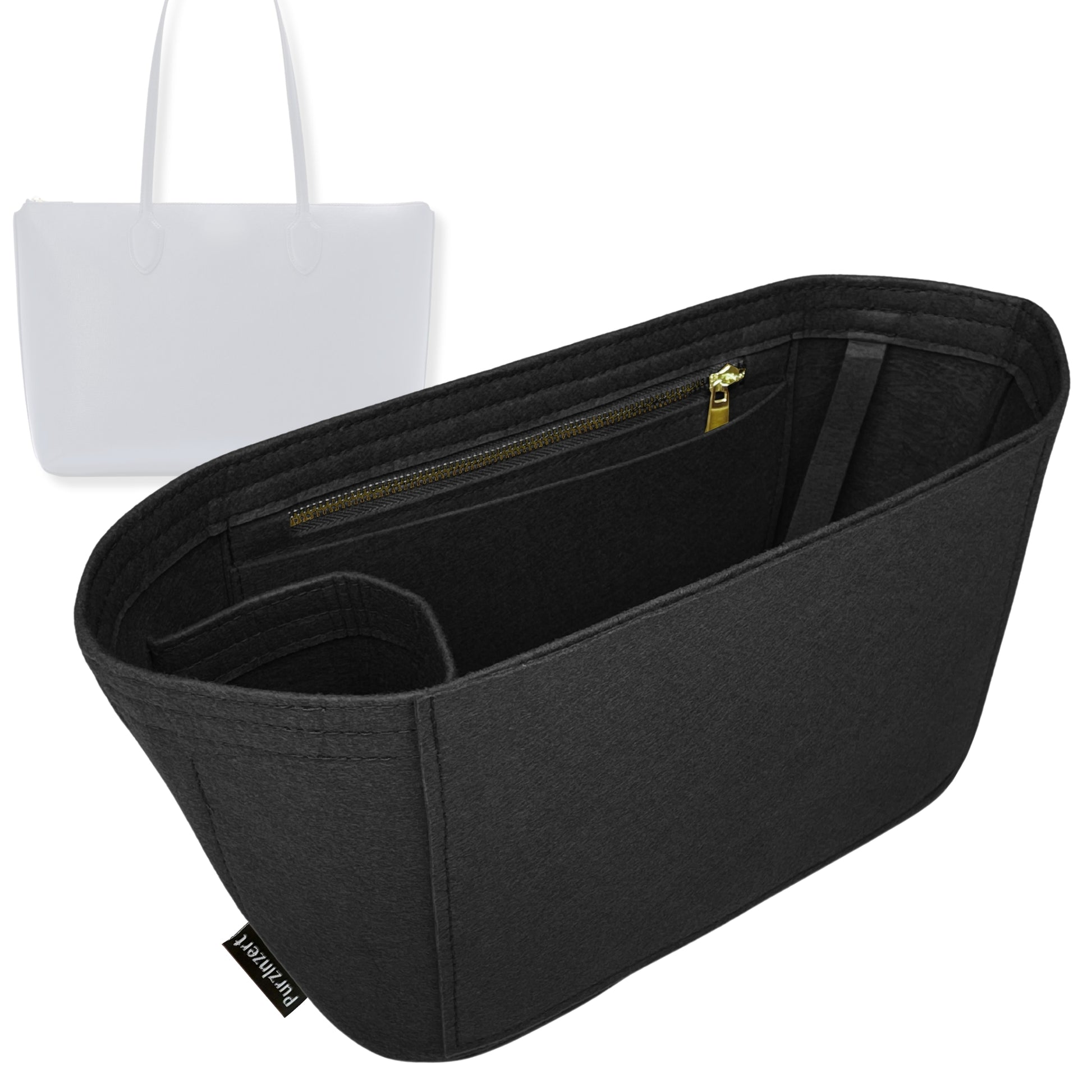 Bag Insert for (Kate Spade, Bleecker Large Zip-top Tote) Organizer Tote Purse Organiser Liner Shaper [Premium Felt Material]