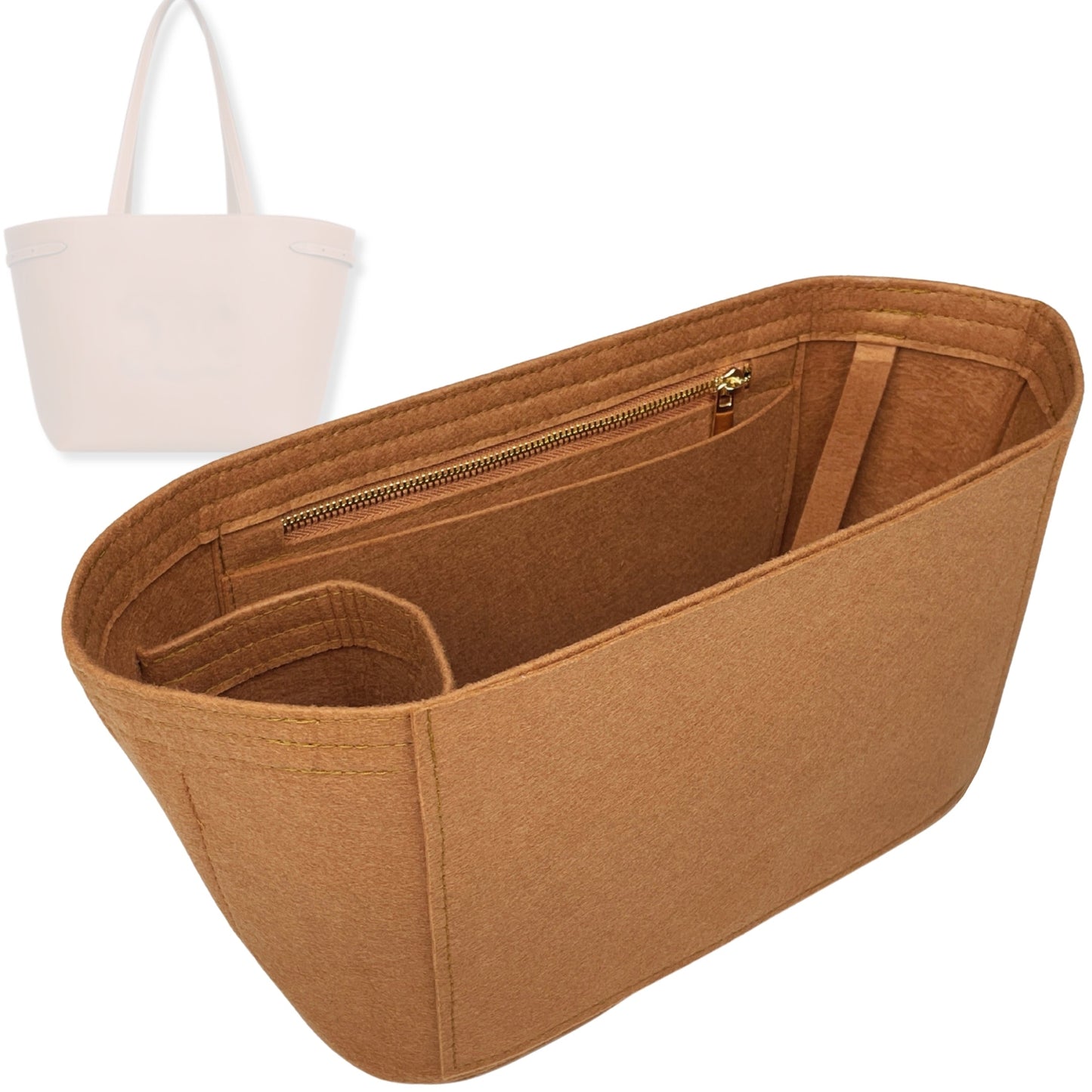 Bag Insert for (Celine, SMALL CABAS ANAIS CUIR TRIOMPHE in Grained calfskin) Organizer Tote Purse Organiser Liner Shaper [Premium Felt Material]