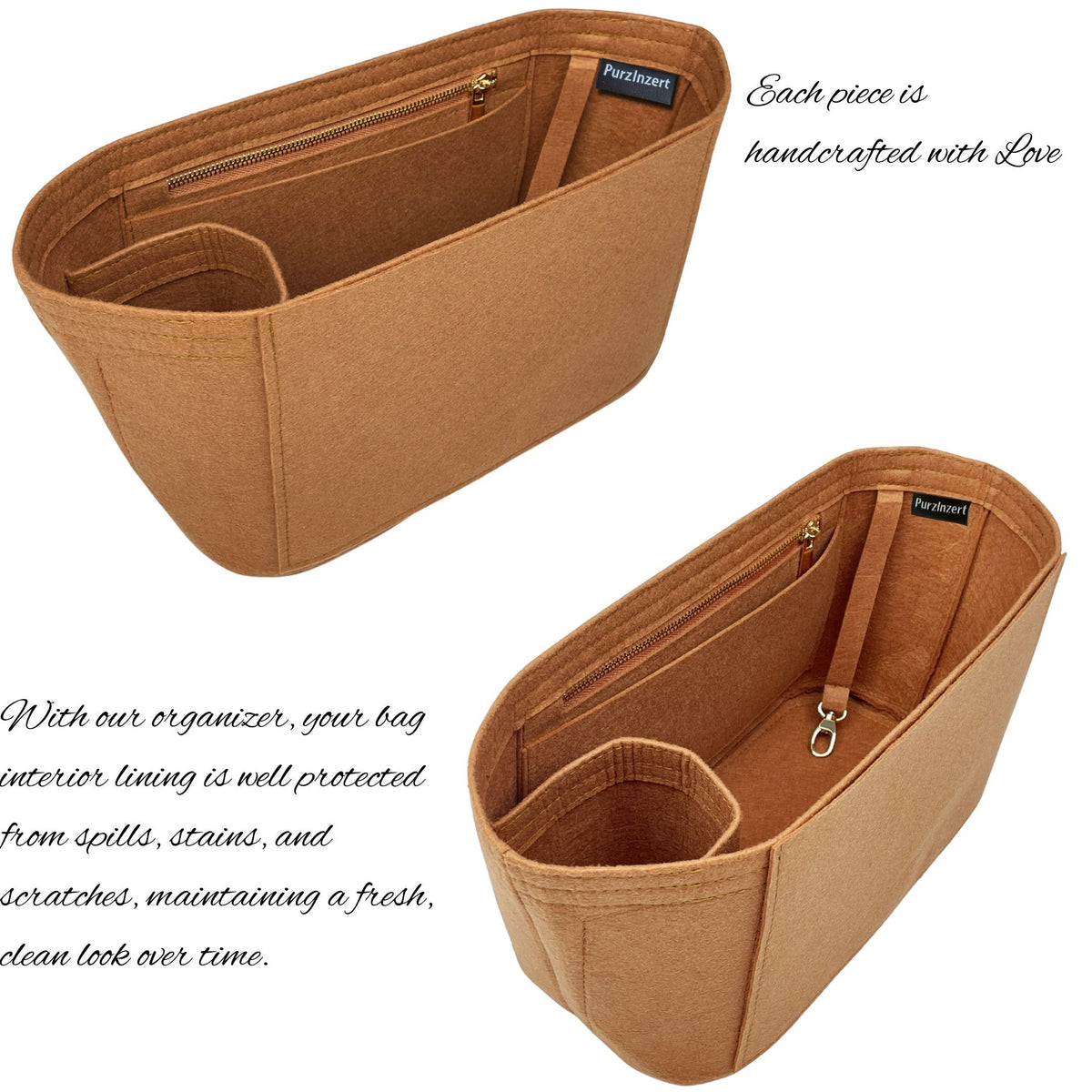 Bag Insert for (Coach, Medium City Tote) Organizer of Felt Fabric