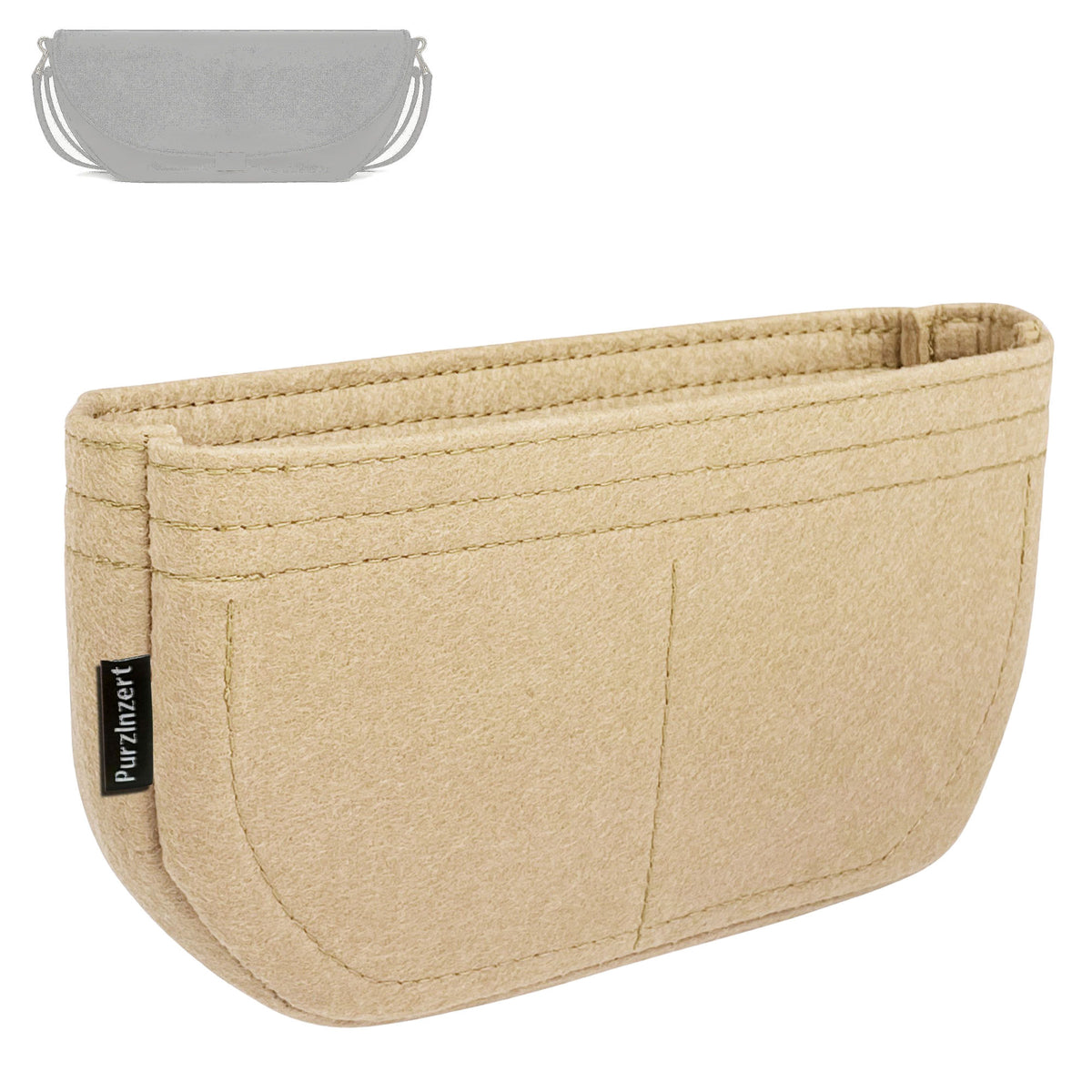 Bag Insert for (Celine, HALFMOON SOFT TRIOMPHE BAG IN SUPPLE SHINY LAMBSKIN) Organizer Tote Purse Organiser Liner Shaper [Premium Felt Material]