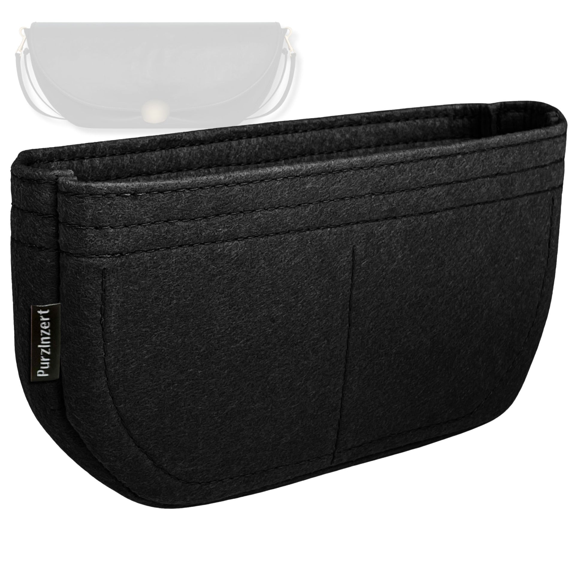 Bag Insert for (Celine, LITTLE HALFMOON SOFT TRIOMPHE IN SUPPLE SHINY LAMBSKIN) Organizer Tote Purse Organiser Liner Shaper [Premium Felt Material]