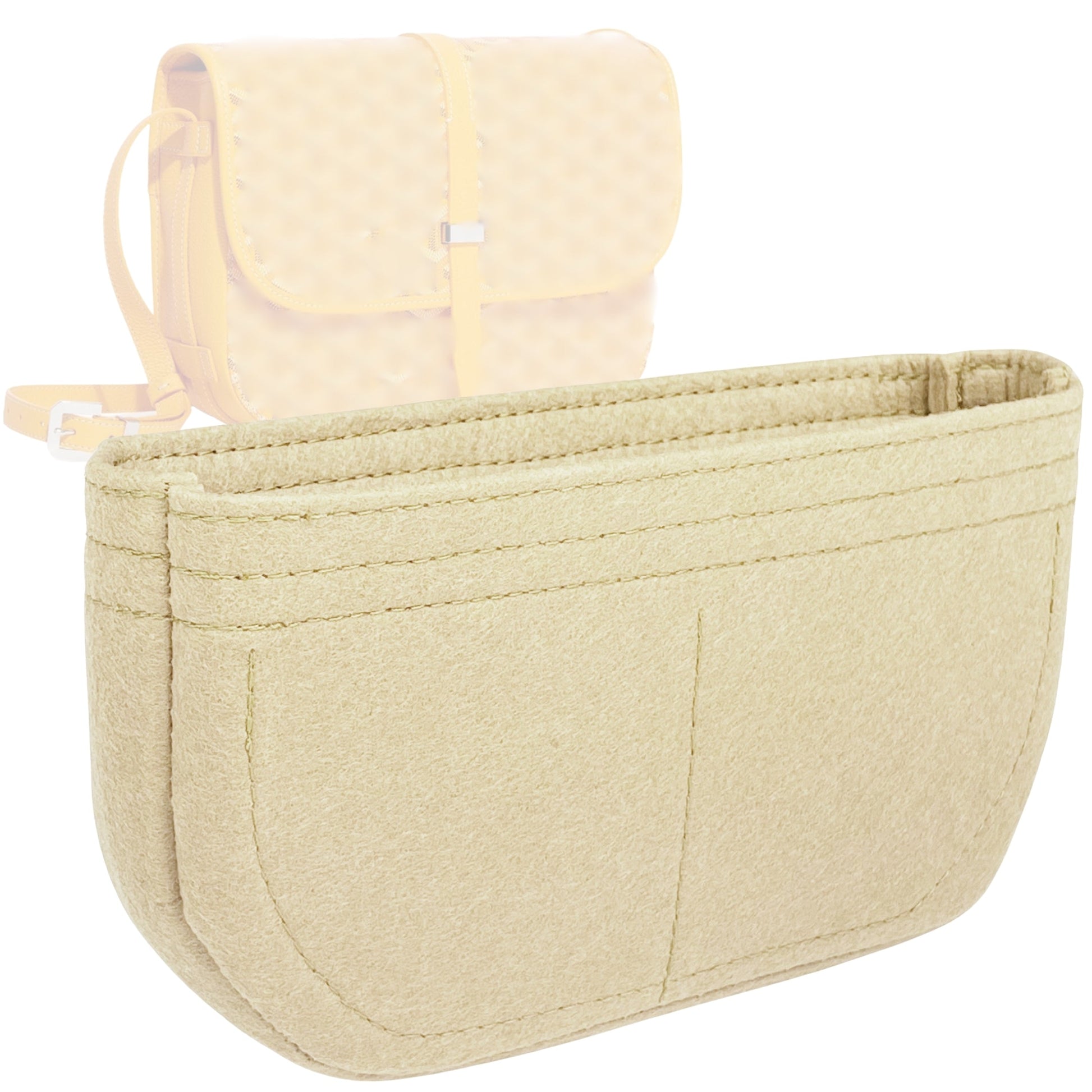 Bag Insert for (Goyard, Belvedere MM (Medium)) Organizer Tote Purse Organiser Liner Shaper [Premium Felt Material]