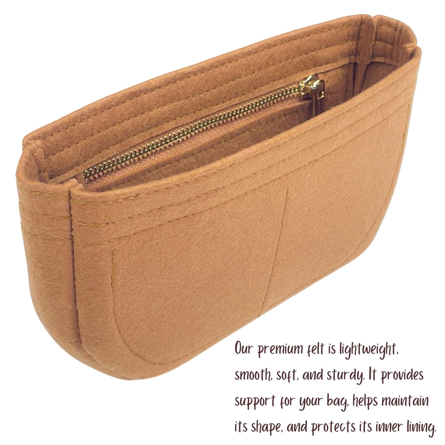 Bag Insert for (Goyard, Belvedere MM (Medium)) Organizer of Felt Fabric