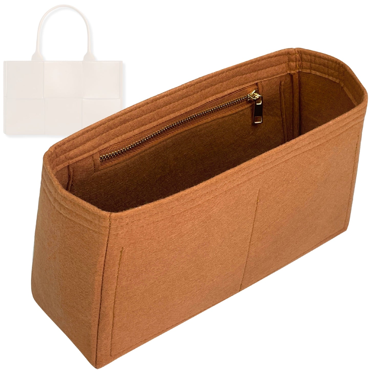 Bag Insert for (Bottega Veneta, Small Arco Tote) Organizer Tote Purse Organiser Liner Shaper [Premium Felt Material]