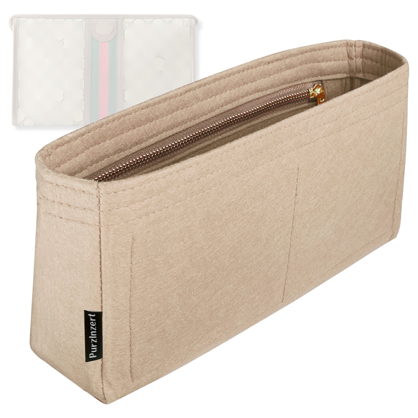 Bag Insert for (Gucci, GG Supreme Ophidia Toiletry Case) Organizer Tote Purse Organiser Liner Shaper [Premium Felt Material]