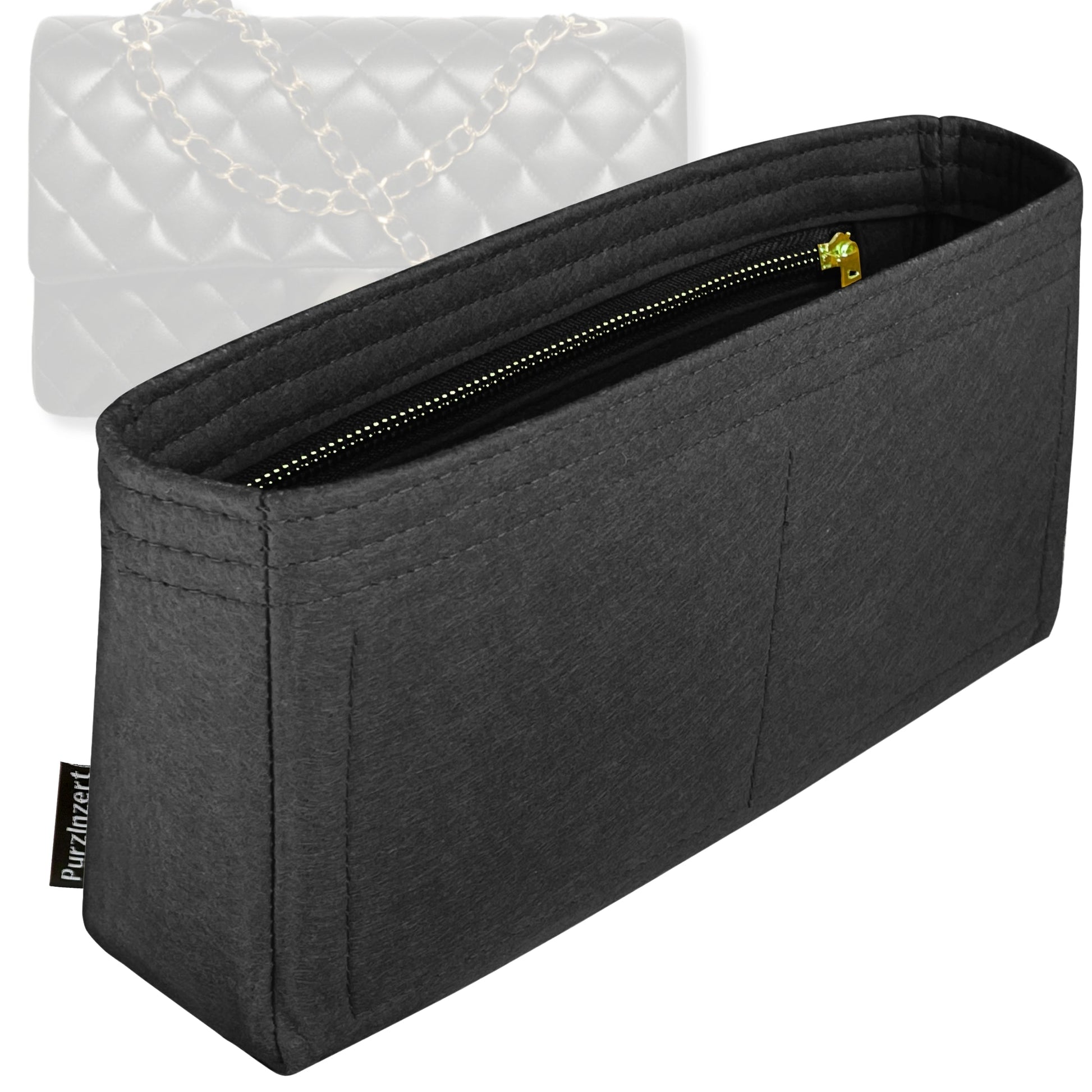 Bag Insert for (Chanel, Maxi Classic Flap) Organizer Tote Purse Organiser Liner Shaper [Premium Felt Material]