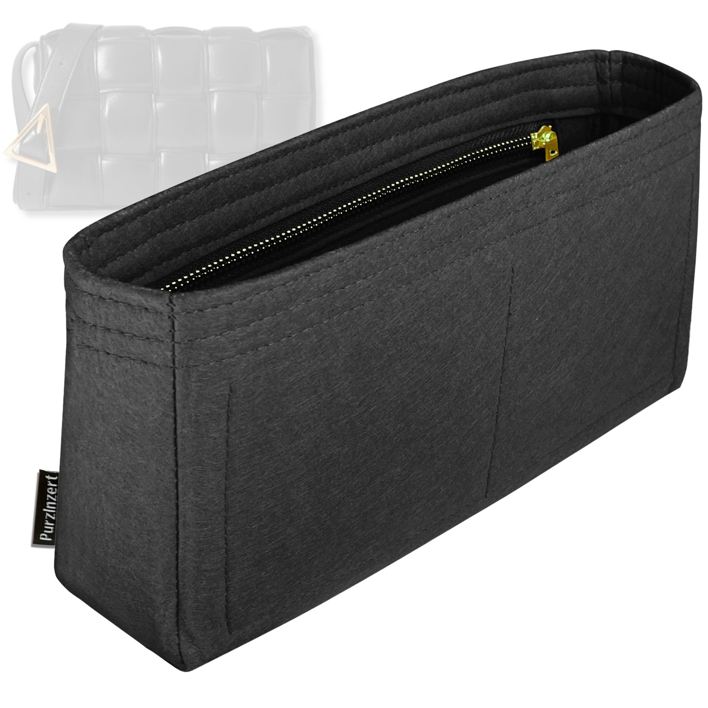 Bag Insert for (Bottega Veneta, Padded Cassette) Organizer Tote Purse Organiser Liner Shaper [Premium Felt Material]
