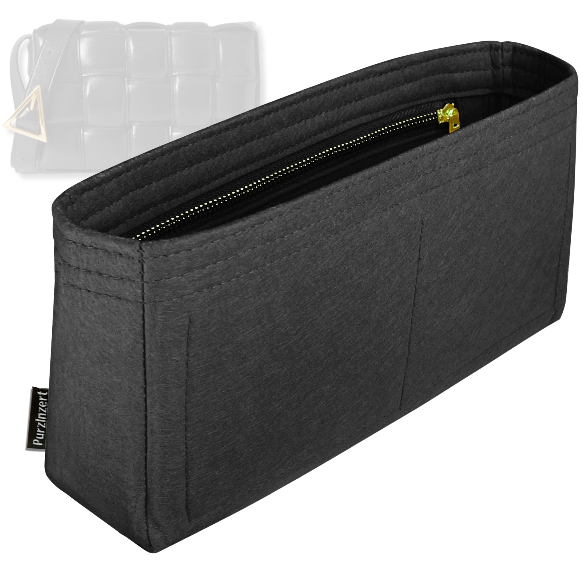 Bag Insert for (Bottega Veneta, Padded Cassette) Organizer Tote Purse Organiser Liner Shaper [Premium Felt Material]