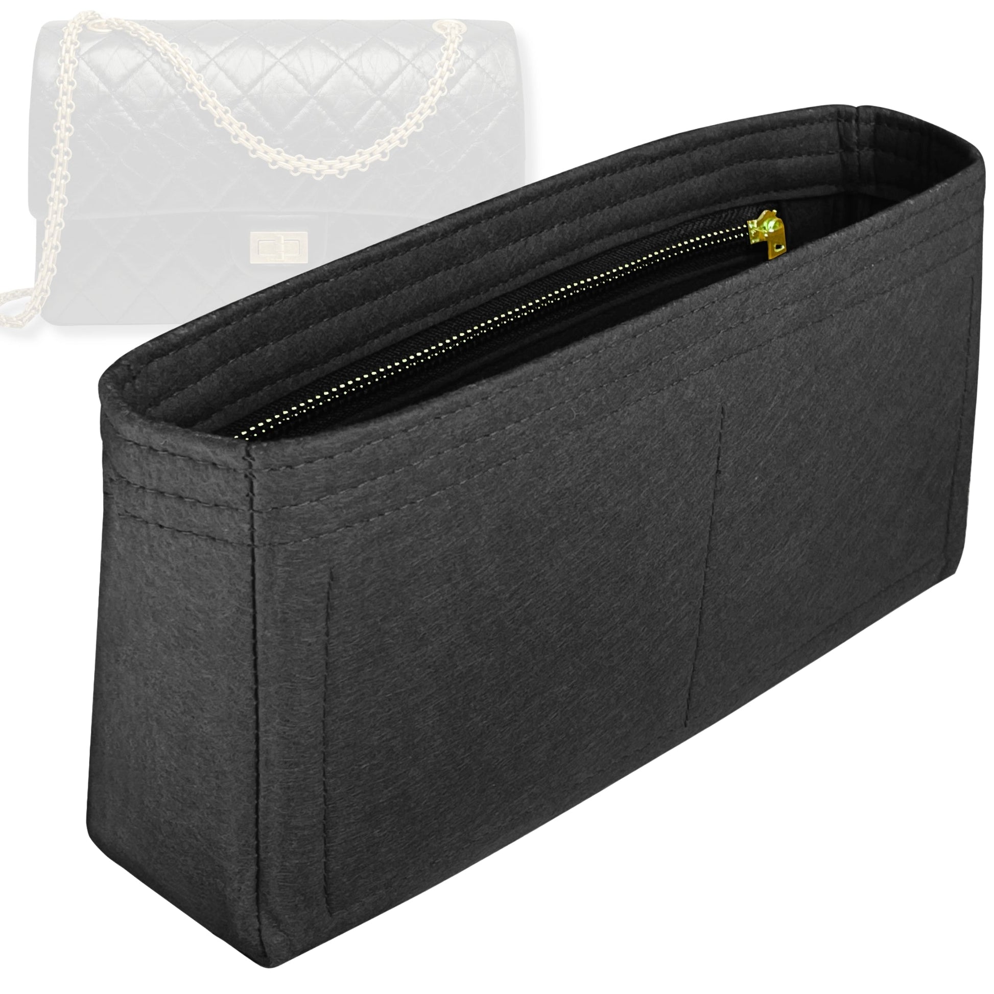 Bag Insert for (Chanel, 2.55 Handbag Large 28cm) Organizer Tote Purse Organiser Liner Shaper [Premium Felt Material]