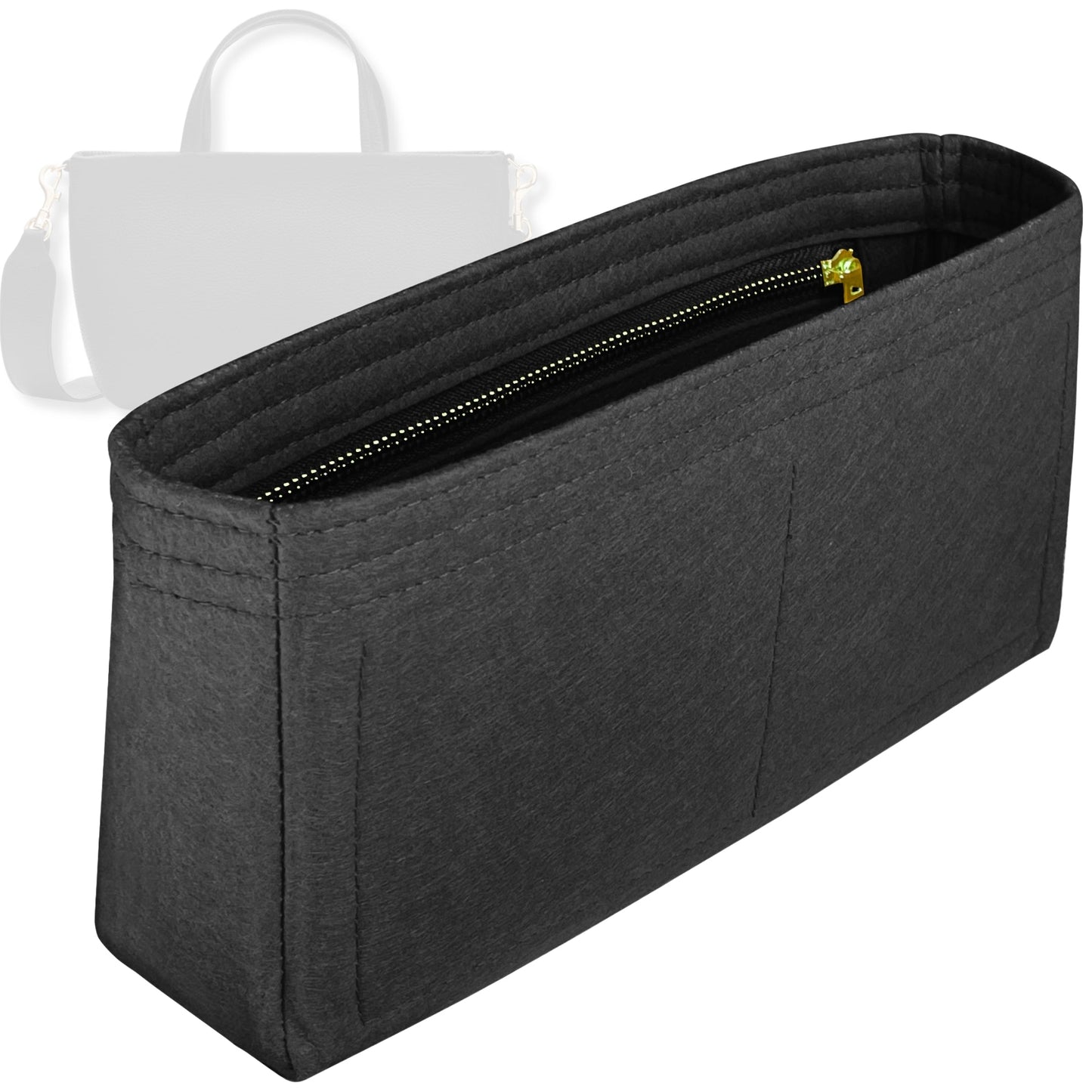 Bag Insert for (Cuyana, Mini Easy Zipper Tote) Organizer Tote Purse Organiser Liner Shaper [Premium Felt Material]