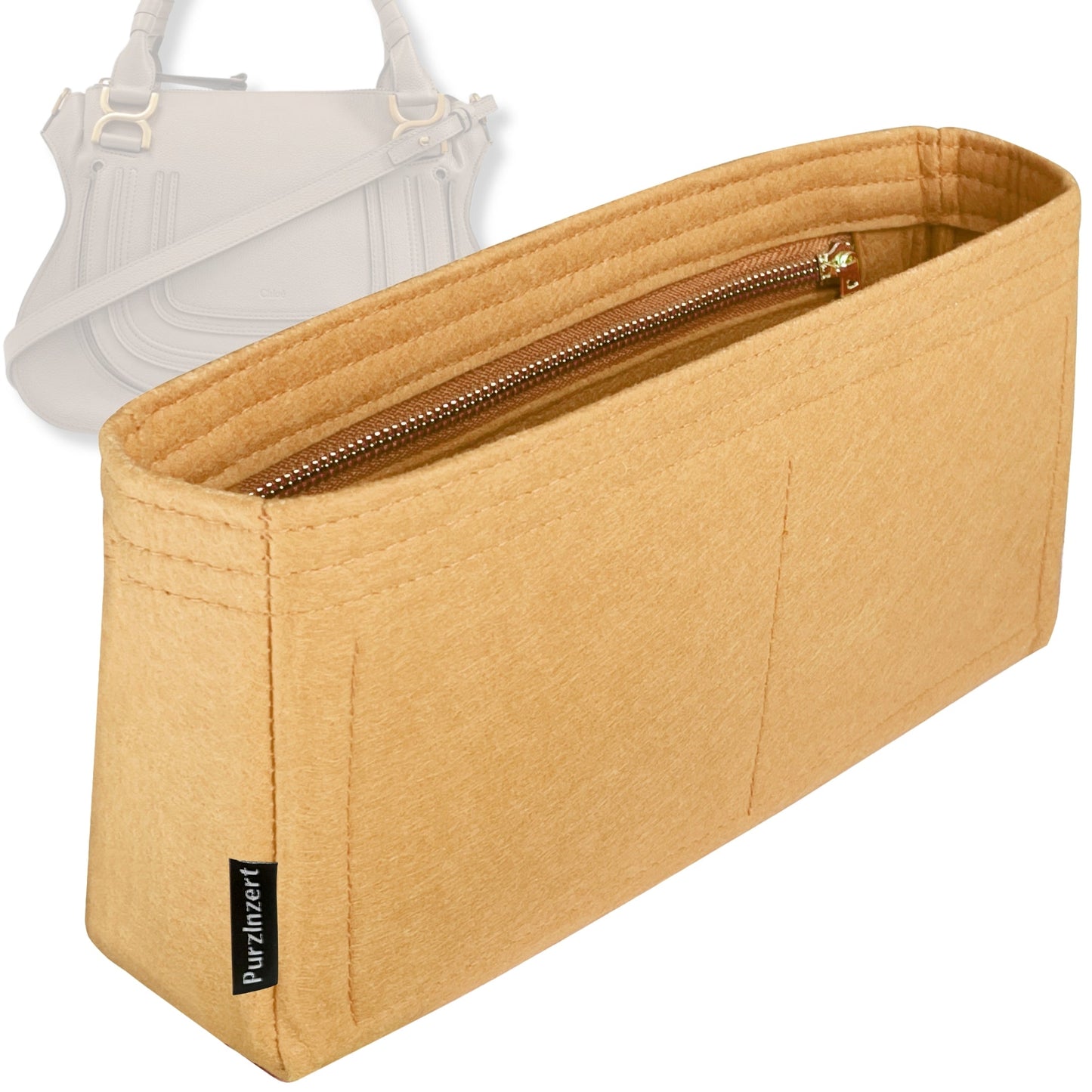 Bag Insert for (Chloe, Medium Marcie) Organizer Tote Purse Organiser Liner Shaper [Premium Felt Material]