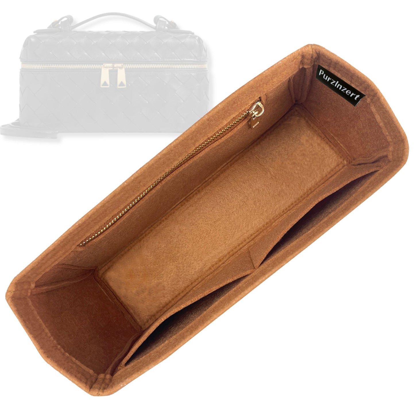 Bag Insert for (Bottega Veneta, Bang Bang Vanity Case) Organizer Tote Purse Organiser Liner Shaper [Premium Felt Material]