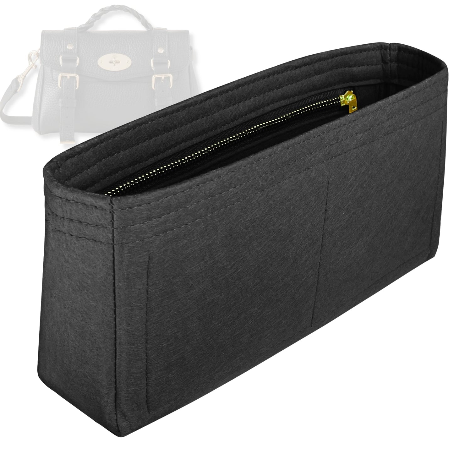 Bag Insert for (Mulberry, Alexa Mini) Organizer Tote Purse Organiser Liner Shaper [Premium Felt Material]