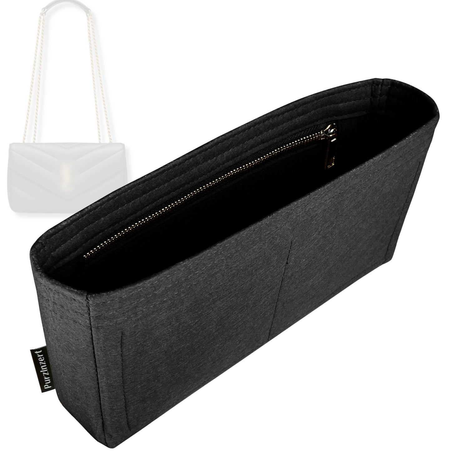 Bag Insert for (Saint Laurent (YSL), Mini Loulou in Matelasse) Organizer Tote Purse Organiser Liner Shaper [Premium Felt Material]