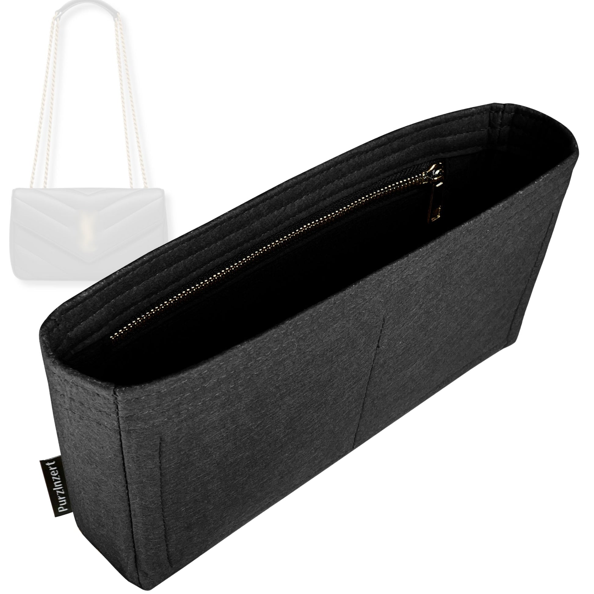 Bag Insert for (Saint Laurent (YSL), Mini Loulou in Matelasse) Organizer Tote Purse Organiser Liner Shaper [Premium Felt Material]