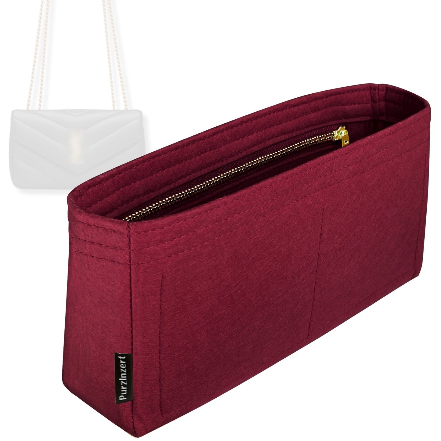 Bag Insert for (Saint Laurent (YSL), Small Loulou in Matelasse) Organizer Tote Purse Organiser Liner Shaper [Premium Felt Material]