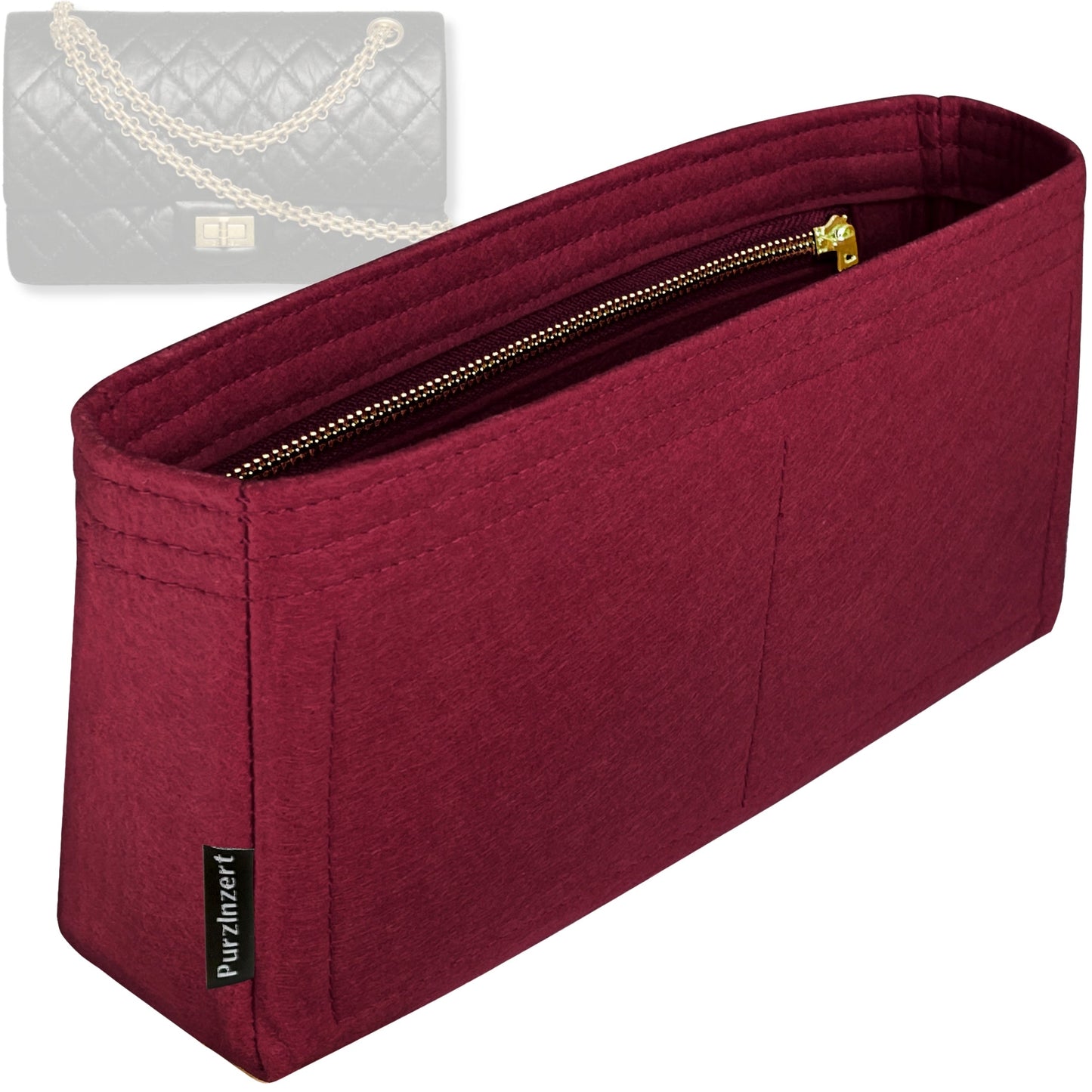 Bag Insert for (Chanel, Mini 2.55 Handbag) Organizer Tote Purse Organiser Liner Shaper [Premium Felt Material]