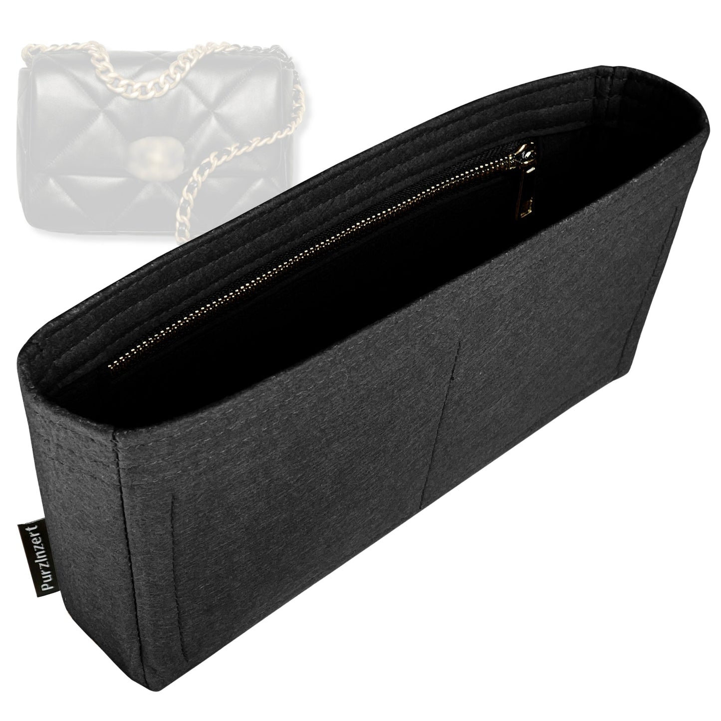 Bag Insert for (Chanel, Chanel 19 Handbag 26W 16H) Organizer Tote Purse Organiser Liner Shaper [Premium Felt Material]