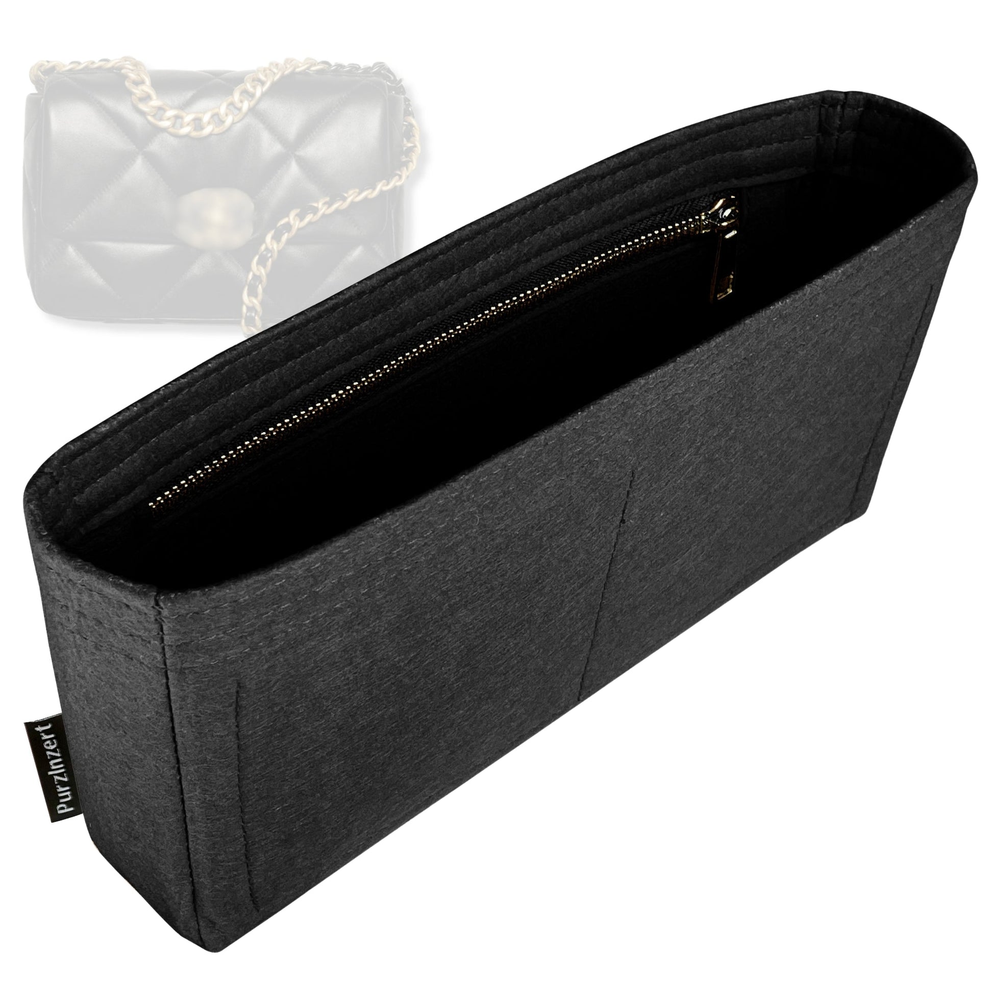 Bag Insert for (Chanel, Chanel 19 Handbag 26W 16H) Organizer Tote Purse Organiser Liner Shaper [Premium Felt Material]