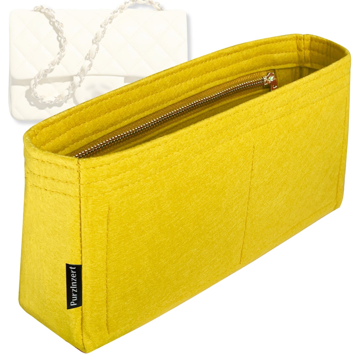 Bag Insert for (Chanel, Mini Classic Handbag 20W 12H) Organizer Tote Purse Organiser Liner Shaper [Premium Felt Material]