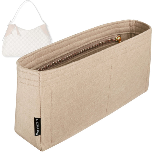 Bag Insert for (Gucci, GG Emblem small shoulder bag, 9.6W x 6.3H x 2D) Organizer Tote Purse Organiser Liner Shaper [Premium Felt Material]