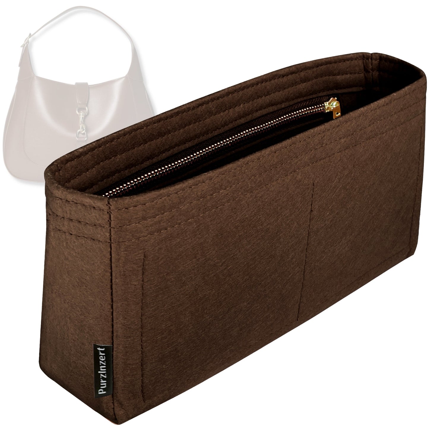 Bag Insert for (Gucci, Jackie 1961 Large Bag 13.8W, 13.8W x 12.6H x 2.2D) Organizer Tote Purse Organiser Liner Shaper [Premium Felt Material]