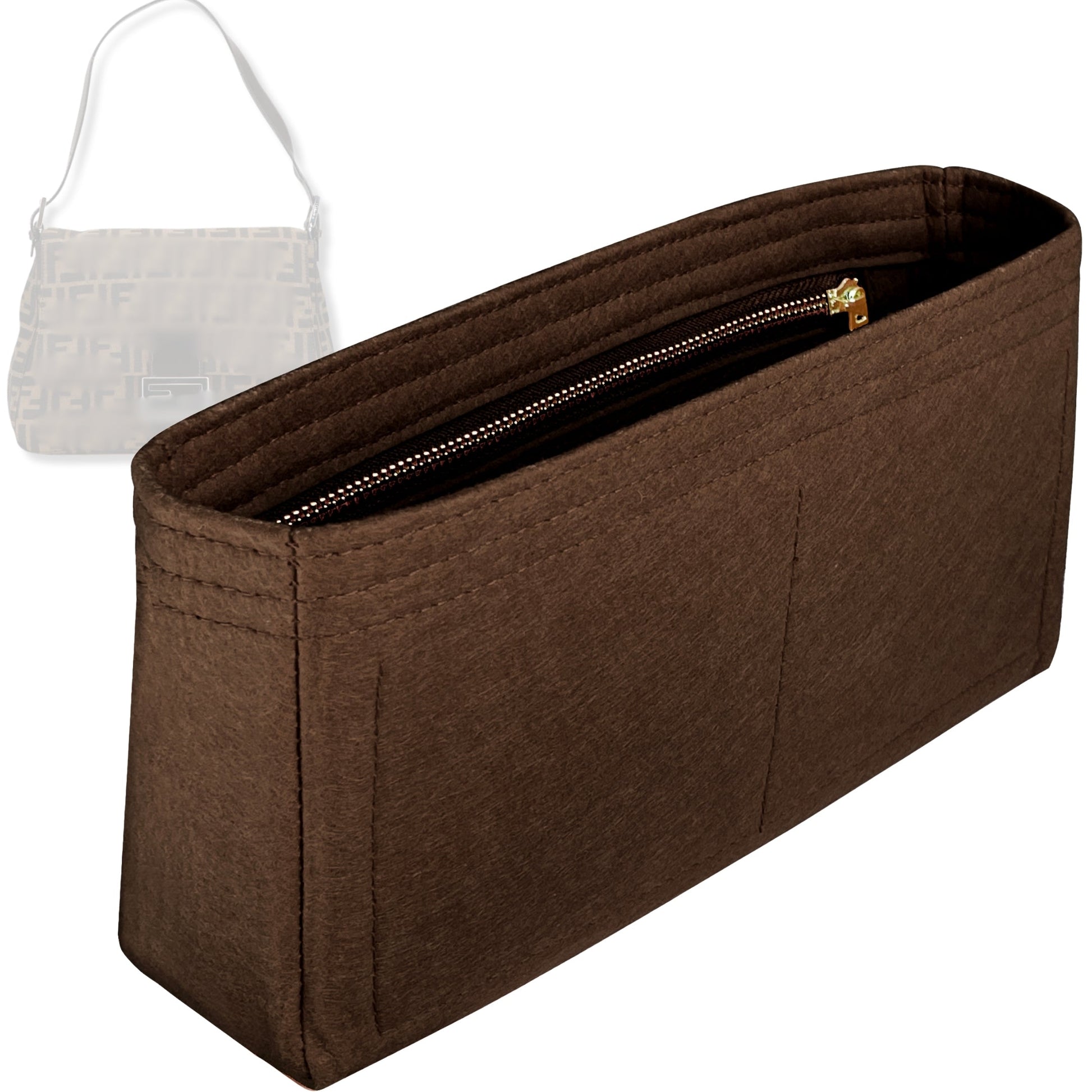Bag Insert for (Fendi, Mama Baguette) Organizer Tote Purse Organiser Liner Shaper [Premium Felt Material]