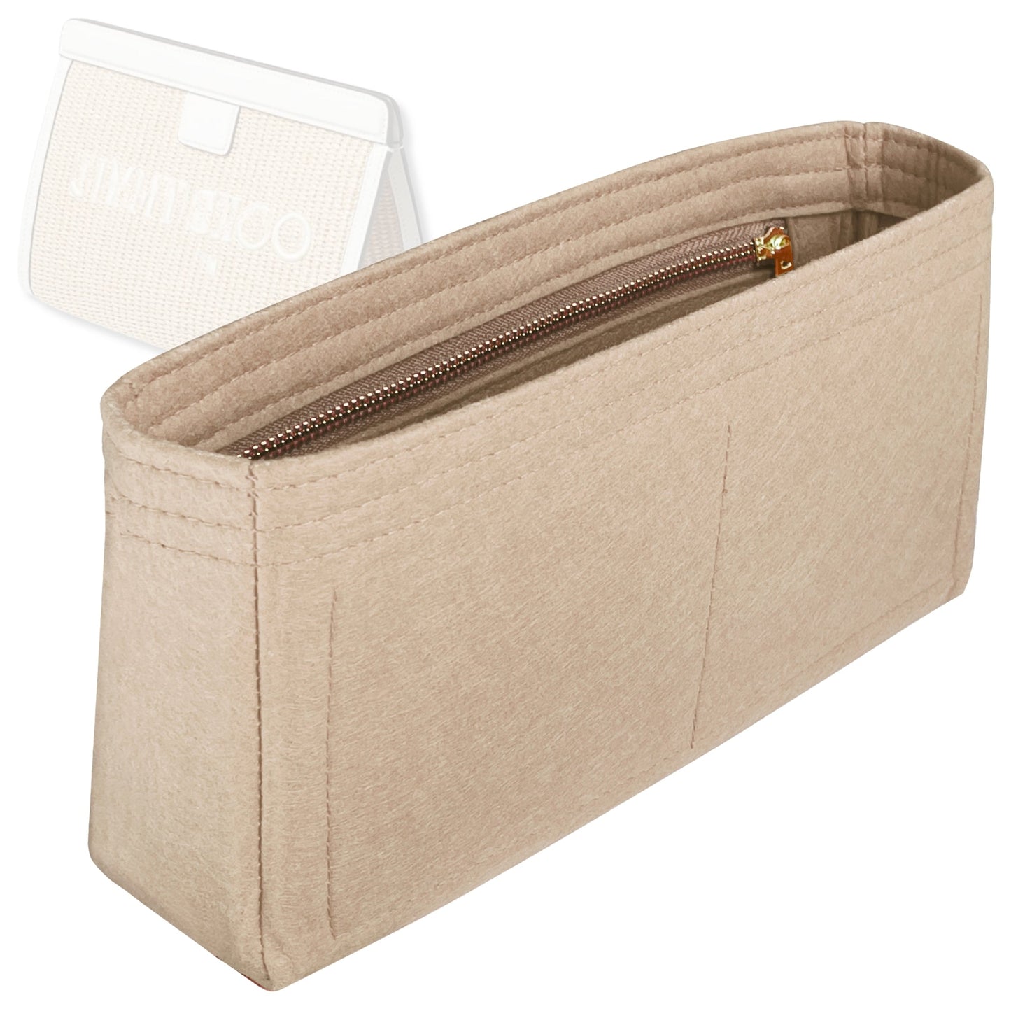 Bag Insert for (Jimmy Choo, Avenue London Pouch) Organizer Tote Purse Organiser Liner Shaper [Premium Felt Material]