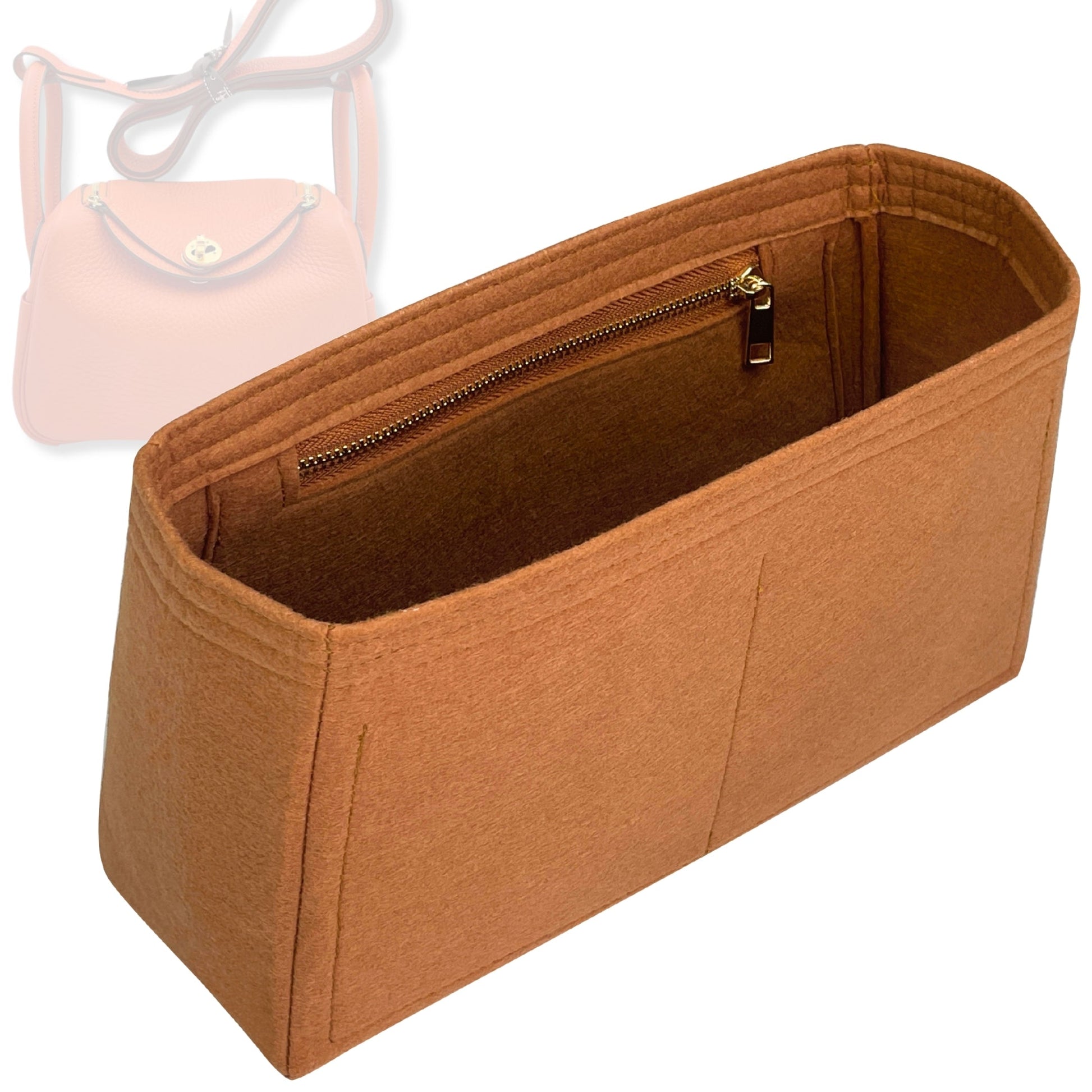 Bag Insert for (Hermes, Lindy 18 (Mini)) Organizer Tote Purse Organiser Liner Shaper [Premium Felt Material]