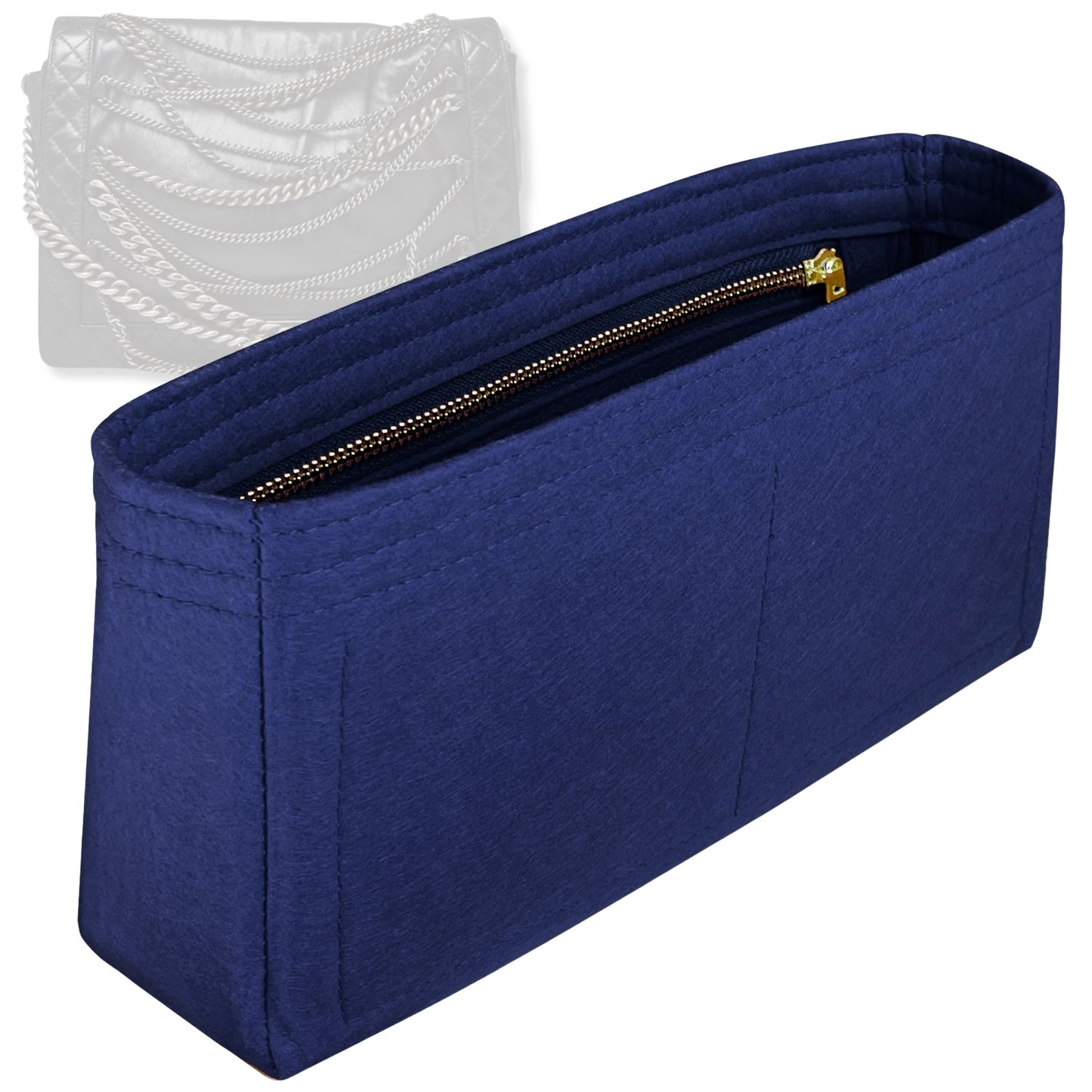 Bag Insert for (Chanel, Black Leather Boy Enchained XL Flap Bag) Organizer Tote Purse Organiser Liner Shaper [Premium Felt Material]