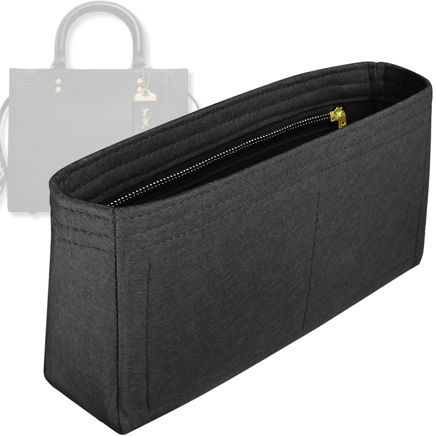 Bag Insert for (Coach, Rogue 20) Organizer Tote Purse Organiser Liner Shaper [Premium Felt Material]